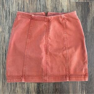 Free People Modern Femme Denim Mini Skirt Womens Size 6 Terracotta Bohemian Boho